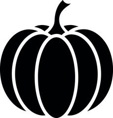 Classic Black Pumpkin Silhouette for Autumn and Halloween Graphics