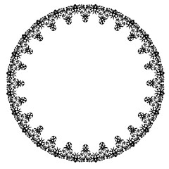 Black round vintage  frame on transparent background. PNG, 300 DPI