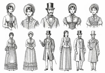 Victorian Era Fashion Illustration