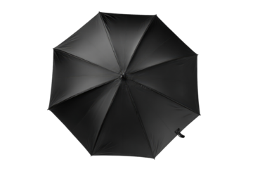 Overhead view of a black umbrella