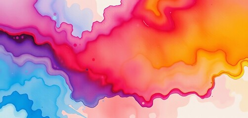Obraz premium Abstract wash of vibrant hues, showcasing blended color transitions and unique paper grain, surface, visual