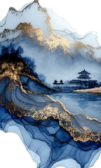 mountain lake in the morning