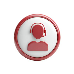 Customer service icon with headset and microphone isolated on transparent background