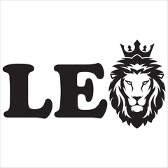 Leo with Crown and Lion Head