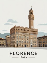 Obraz premium Vintage Travel Poster of Florence Italy 