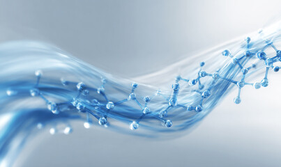 Abstract background with blue and white wavy lines, representing the theme of science or chemical elements