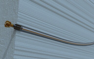 Horizontal directional drilling 3D diagram realistic. Low angle view