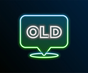 Glowing neon line Nursing home building icon isolated on black background. Health care for old and sick people. Center for retired people. Colorful outline concept. Vector