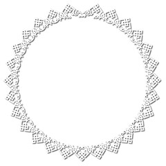 White round vintage frame on a white background. JPG, 300 DPI.
