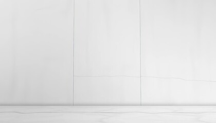 Obraz premium Smooth, minimalist white concrete wall with subtle texture variations, plaster, empty