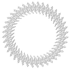 White round vintage frame on a white background. JPG, 300 DPI.
