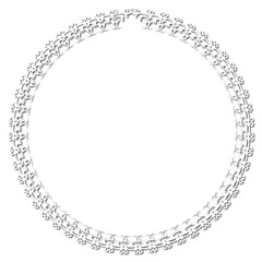 White round vintage frame on a white background. JPG, 300 DPI.
