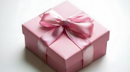Obraz premium Elegant Pink Gift Box with Satin Ribbon Bow