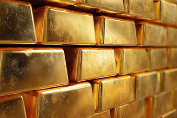 Gold bars wall