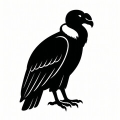 black vulture isolated on white