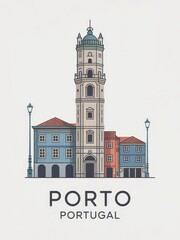 Vintage Travel Poster of Porto Portugal