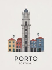 Vintage Travel Poster of Porto Portugal