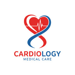 Vector logo for cardiogram, medical, heart