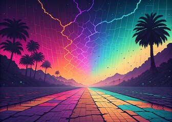 Digital Holographic Glitch Gradient Abstract Background