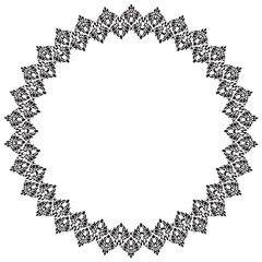 Black round vintage vector frame on a white background. eps10