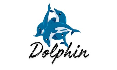 Creative dolphin illustration logo by Ideabaz Graphics. Modern marine life design, ocean wildlife artwork, perfect for branding, sea themes, nature concepts and abstract aquatic art.