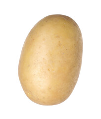 One whole ripe potato isolated on white