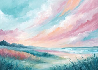 Hand Painted Brush Stroke Abstract Pastel Background