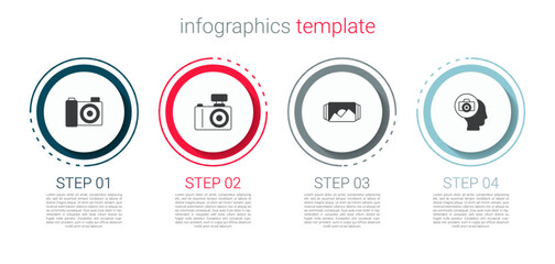 Set Photo camera, frame and . Business infographic template. Vector