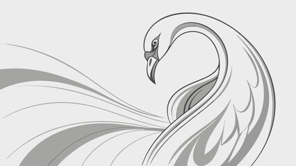 Fototapeta premium Elegant Swan Silhouette Design.