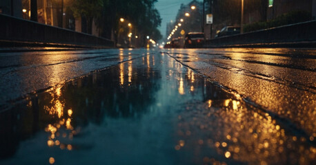 night and light on the reflected water
