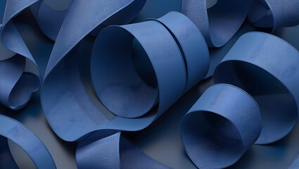 a roll of blue ribbon