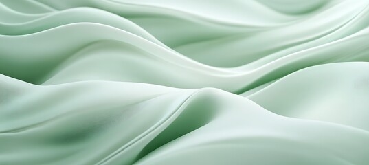 Obraz premium Abstract light green satin fabric waves texture background for graphic design and presentation use | empty template