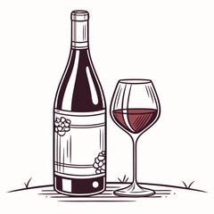 wine bottle and glass