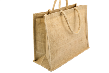 jute made shopping bag  isolated white