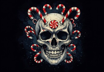 Fototapeta premium Sugar Skull Symphony: A Darkly Sweet Illustration