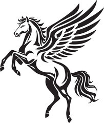 Pegasus Line Art – Flying Mythical Horse Vector