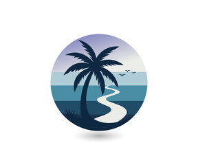 tropical island with palm trees