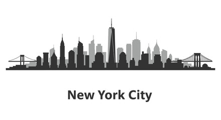 Fototapeta premium New york city skyline with iconic buildings and bridges