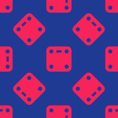 Red Bathroom scales icon isolated seamless pattern on blue background. Weight measure Equipment. Weight Scale fitness sport concept. Vector