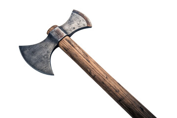 Antique battle axe isolated on white background