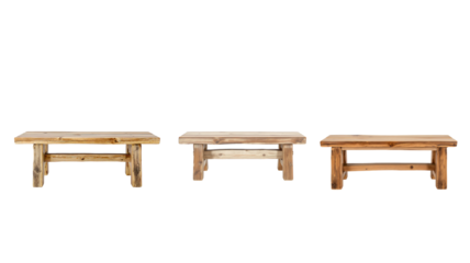 Wooden bench on transparent background png