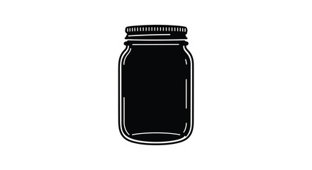 Black and white illustration of a small jar or bottle