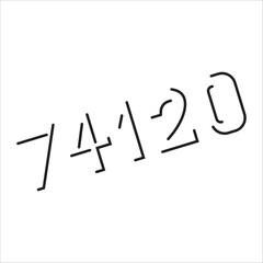 number icon in line style