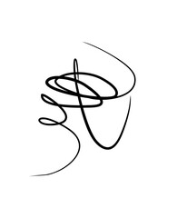 logo for beauty salon. silhouette of woman's face and curls of hair. beautiful hairstyle, curls of hair. style and beauty