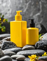 A complete collection of makeup products including lipstick, mascara, foundation, blush, eyeshadow, brushes, and cosmetics essentials in stylish and colorful designs