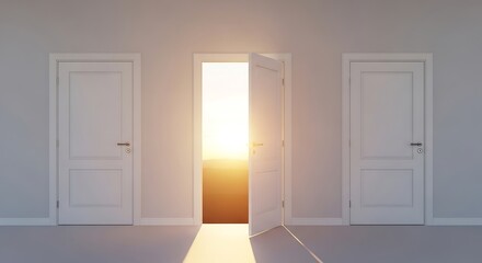Open Door to Hope and Opportunity at Sunrise