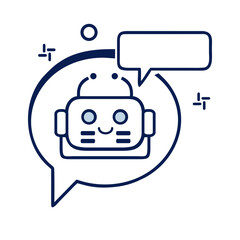 Minimal Chatbot Icon with Speech Bubble AI Conversation Symbol