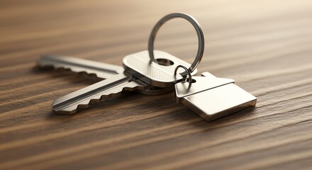 Keys on wooden surface