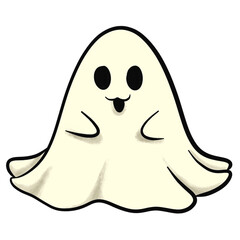 “Halloween Ghost PNG Clipart Set – Spooky Cartoon Spirits and Grim Reaper”
