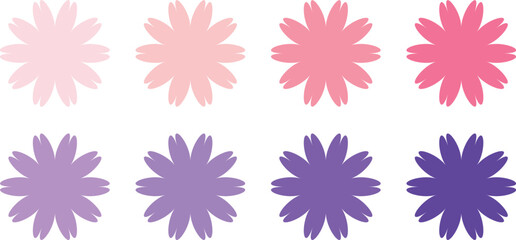 Floral Graffiti Brush Strokes – Pink and Purple Ink Hand Drawn Flower and Leaf Doodle Vector Silhouettes for Artistic Texture and Pattern Illustration